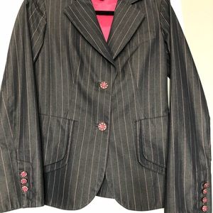 Etcetera Navy/fuscia pink pinstripe suit